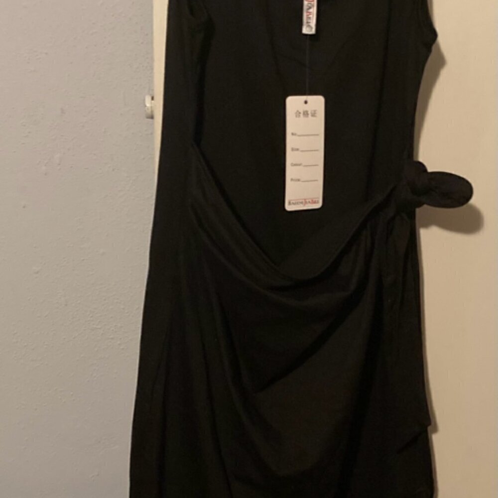 Black wrapped dress sz L by Baide Jia Bel